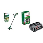Bosch Cordless Grass Trimmer EasyGrassCut 18V-26 (Without Battery, 18 Volt System, Cutting Diameter: 26 cm, in Carton Packaging) & Home and Garden Battery Pack PBA 18V Black