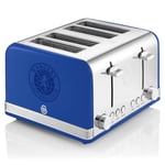 Official Rangers FC Toaster 4 Slice Retro Blue Reheat Defrost 1600W Crumb Tray