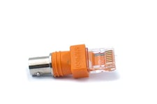 System-S Adaptateur coaxial RJ45 mâle vers BNC Femelle 50 ohms Orange