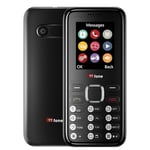 TTfone TT150 Unlocked Basic Mobile Phone UK Sim Free with Bluetooth, Long Battery Life, Dual Sim with camera and games, easy to use, Pay As You Go (Vodafone, with £0 Credit, Black)