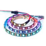 BTF-LIGHTING WS2812E ECO RGB Alloy Wires 5050SMD Individual Addressable 3.3FT 60Pixels/m Flexible Black PCB Full Color LED Pixel Strip Dream Color IP65 Waterproof DIY Projects, etc Only DC5V
