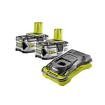 Ryobi - Pack 2 Batteries 18V One+ 5.0 Ah & Son Chargeur Rapide - RC18150-250G