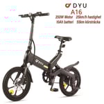 DYU A16 Elcykel 36V10AH Litiumbatteri 350W Motor 16 Tums Däck 55 Räckvidd Hopfällbar Elcykel för Stad