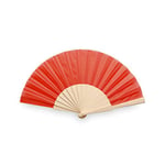 eBuyGB Folding Handheld Fan, Wooden Hand Fan, Wedding Party Accessory, Pocket Sized Fan for Wedding Gift, Party Favours, Summer Holidays, Mini Travel Fan Home Décor - Red (Pack of 5)