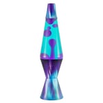 LAVA® - Lampe Aurore Boréale 2047, cire violette, liquide sarcelle, base et capuchon décoratifs, lampe à mouvement de marque d'origine de 14,5 pouces