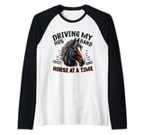 Driving My Husband Crazy One Horse At A Time Funny Horse Raglan Baseball Tee