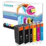 6 cartouches Jumao compatibles pour Canon PIXMA MG5250 5350 6150 8150 8250 6250 +Fluo offert