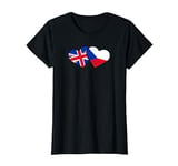 UK Czech Republic Flag T Shirt Heart British Czech Love Cute T-Shirt