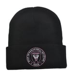 Mub- Miami Messi Mössa AW 10 Broderad Stickad Mössa Fläkt Varm Kall Keps Circle - black