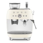 Smeg EGF03CRUK Freestanding Retro Espresso Coffee Machine With Grinder - CREAM