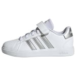 adidas Mixte enfant Grand Court 2.0 El Sneaker, Ftwr White Matte Silver Matte Silver, 39 1/3 EU