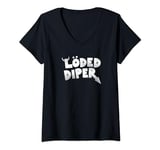 Womens Diary of a Wimpy Kid Loded Diper Distressed Logo V-Neck T-Shirt