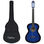 vidaXL Klassisk gitarr 12 delar blå 4/4 39 70109