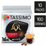 Tassimo Coffee Pods L'OR Espresso Splendente 10 Packs (Total 160 Drinks)
