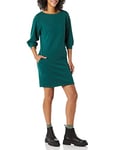 Amazon Essentials Women's Fleece Blouson Sleeve Crew Neck Sweatshirt Dress (Available in Plus Size), Dark Green Heather, M