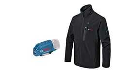 Bosch Professional Heated Jacket GHJ 12+18V XA (inc. USB Charging Adapter GAA 12V-21, Without Rechargable Battery, in Cardboard Box) - Size S
