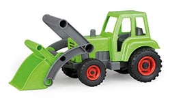 Lena 04213 - EcoActives Tracteur avec Chargeur Frontal, véhicule Utilitaire env. 35 cm, Robuste Tracteur Vert avec Pelle, véhicule Jouet pour Enfants à partir de 2 Ans