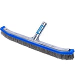 Aquatix Pro Heavy Duty Pool Brush Premium 18" Aluminium Swimming Pool Cleaning Brush with Stainless Steel Bristles & EZ Clips, These Heavy Duty Brushes Cleans Walls, Tiles and Floors Effortlessly