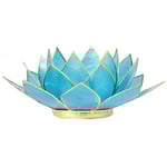 Lotus Atmospheric Light Chakra 5 Blue Gold Trim -- 13.5