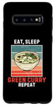 Coque pour Galaxy S10 Curry vert Retro Eat, Sleep Green Curry Répéter le curry vert vintage