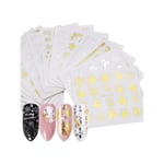 16 Nail Art Christmas Gold And Silver Watermark Stickers Set Multicolor 16pcs