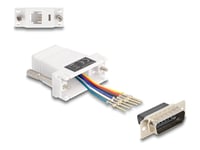 Delock Assembly Kit - Seriell Adapter - 15 Pin D-Sub (Db-15) (Hane) Skruvbar Till Rj-12 (6 Stift) (Hona) - Individuellt Tilldelningsbar Seriell Gränssnitt - Vit