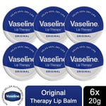 Vaseline Lip Therapy Petroleum Jelly, Original, 6 Pack, 20gm
