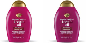 OGX Strength and Length Keratin Oil Shampoo, 385Ml, 97751 (Pack of 2)