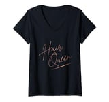 Hair Queen Hair Cutter Hairdresser Hairstylist V-Neck T-Shirt