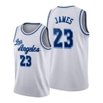 James #23 Los Angeles Basketball Jersey for Men and Women, Basketball Jerseys T-shirt Vest Tank Top, Embroidery Jersey (S-2XL)-White-M