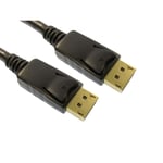 DisplayPort DP Cable GOLD + CLIP LOCKS MONITOR HD TV SCREEN LEAD 0.5m 20 Pin