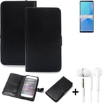 Protective cover for Sony Xperia 10 III Wallet Case + headphones protection flip