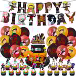 Naruto Cartoon Tema Födelsedagsfest Dekoration Leveranser Inkluderar Banner Ballonger Cupcake Toppers Set