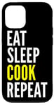 Coque pour iPhone 15 Eat Sleep Cook Repeat - Chef Funny