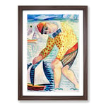 Big Box Art Isaac Grunewald Boy with Toy Boat Framed Wall Art Picture Print Ready to Hang, Walnut A2 (62 x 45 cm)