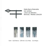 Duffi Home Double Barre Extensible sans Anneaux 120 x 220 cm