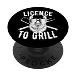 Licence To Grill Beef BBQ Lover Meat Master Steak Barbeque PopSockets Swappable PopGrip