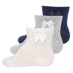 Ewers Vauvan sukat 3-pack polka dots ja rusetti marine /harmaa/latte