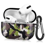 TNP Protective Case Cover for Apple AirPods Pro/ 3 Gen, Cute Skin with Carabiner Clip Keychain Accessories Compatible for Airpod Pro 3rd Generation Charging Case Girls Women Men (Camo Brown)