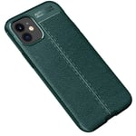 CruzerLite iPhone 12 Mini Case, Carbon Fiber Texture Design Cover Anti-Scratch Shock Absorption Case for iPhone 12 Mini (5.4 Inch) (Leather Teal)
