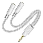 Headphone Splitter, AUX Splitter Cable for Headset Knitted 3.5mm Splitter 2V5