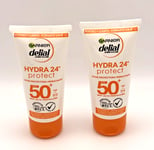 Garnier Delial Hydra 24h Protect Protective Milk SPF50 50ml 2 Pieces