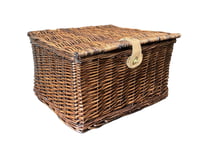 Picnic Hamper Basket With Lid Latch No Lining Oak,Extra Large 48 x 39 x 27 cm