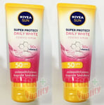 2 x Nivea Sun 70ml daily protect Bright body serum VitaminC sunscreen SPF50