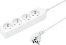 Jonex 4-Facks Förlängningskabel Z/U 10A 3M /Omy 3X1/ Vit Ps-470 T-105680