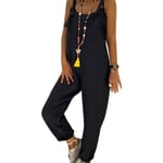 Loose Plus Size Casual One-piece Overalls Black 3xl