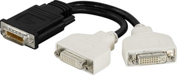 DMS-59 till 2xDVI-I Dual Link adapter, 59-pin ha - 2x29-pin ho, 0,18m, svart/vit