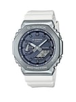 Casio G-Shock GM-2100WS-7AER Metal Covered Blue Dial White Resin Watch, Blue, Women