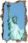 pixxp Rint 3D WD s1249 _ 62 x 42 riesige Statue de la Liberté percée 3D Sticker Mural Mural en Vinyle, Multicolore, 62 x 42 x 0,02 cm
