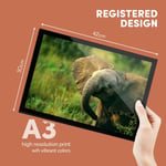 A3 Glass Frame - Baby Elephant Wild Animal Art Gift #13014